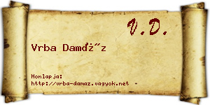 Vrba Damáz névjegykártya